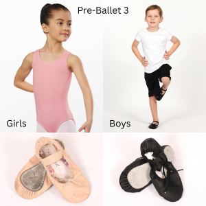 Pre-Ballet 3 dress code for the girls and boys