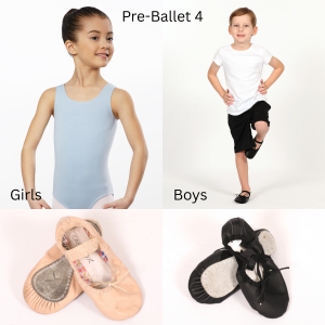Pre-Ballet 4 dress code for girls and boys age 4