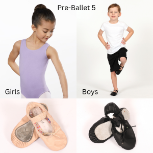 Pre-Ballet 5 dress code for girls and boys age 5